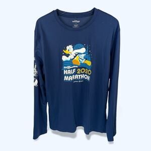 Run Disney Unisex 2020 Donald Duck Half Marathon Long Sleeve Short Large Blue